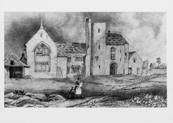Mathern Palace, near Chepstow. Pencil drawing by C. L. W., c. 1820.