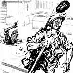 British coal miners stage an unofficial strike
