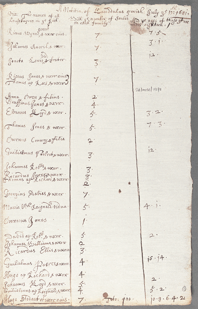 notitiae llanelwy - llawysgrif
