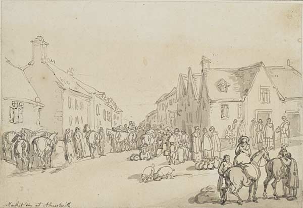 Diwrnod marchnad yn Aberystwyth / Market day at Aberistwith