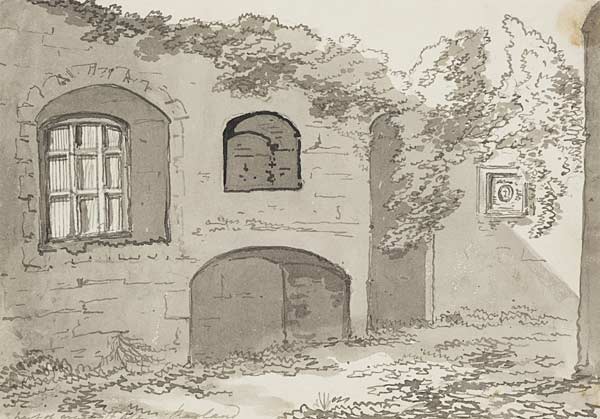 Rhan o Neuadd y Gorllewin, Castell Rhaglan / Part of west Hall Ragland