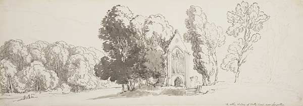 Ffenest Abaty Llanegwest ger Llangollen / The abbey window of Vally Crusis near Langollen