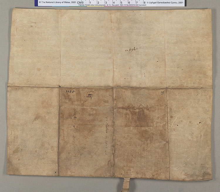 NLW Wynnstay Estate Records, Ystrad Marchell charter no.11 (front)