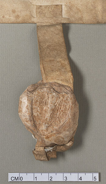 NLW Wynnstay Estate Records, Ystrad Marchell charter no.16 (back of seal)