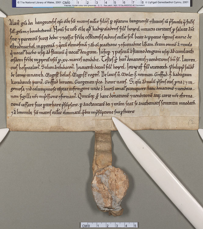 NLW Wynnstay Estate Records, Ystrad Marchell charter no.16 (front)