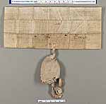 NLW Wynnstay Estate Records, Ystrad Marchell charter no.18 (back)