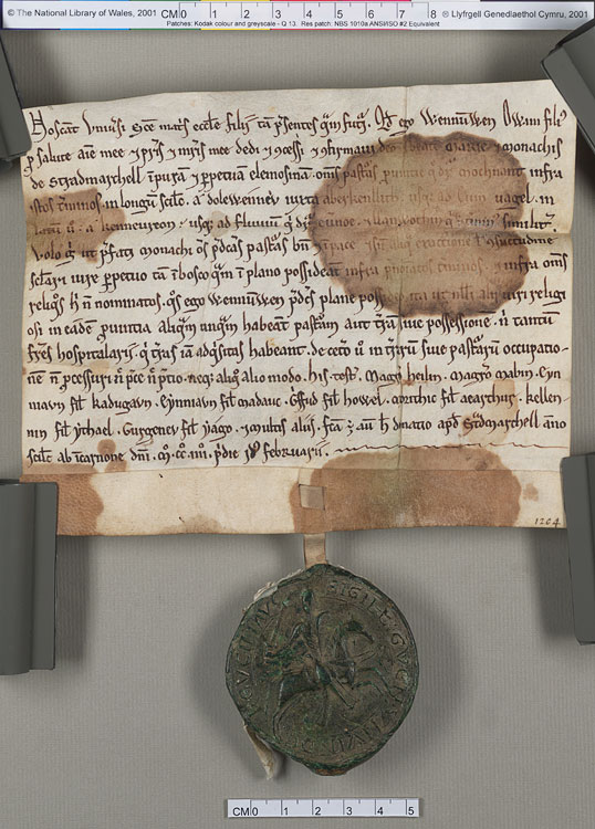 NLW Wynnstay Estate Records, Ystrad Marchell charter no.41 (front)