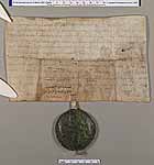 NLW Wynnstay Estate Records, Ystrad Marchell charter no.50 (back)