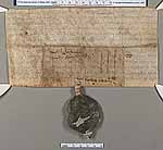 NLW Wynnstay Estate Records, Ystrad Marchell charter no.53 (back)