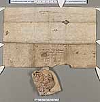 NLW Wynnstay Estate Records, Ystrad Marchell charter no.60 (back)