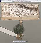 NLW Wynnstay Estate Records, Ystrad Marchell charter no.65 (front)