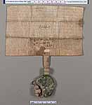 NLW Wynnstay Estate Records, Ystrad Marchell charter no.80 (back)