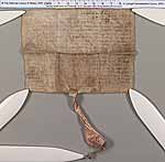 NLW Wynnstay Estate Records, Ystrad Marchell charter no.86 (back)