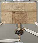 NLW Wynnstay Estate Records, Ystrad Marchell charter no.88 (back)